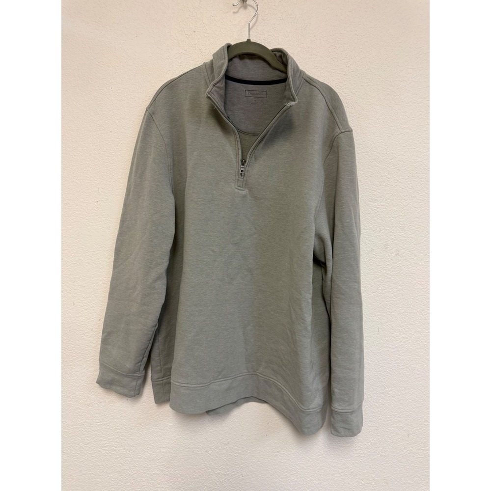 Club Room Men's XL Gray Quarter Zip Pullover Sweatshirt Stretch Casual